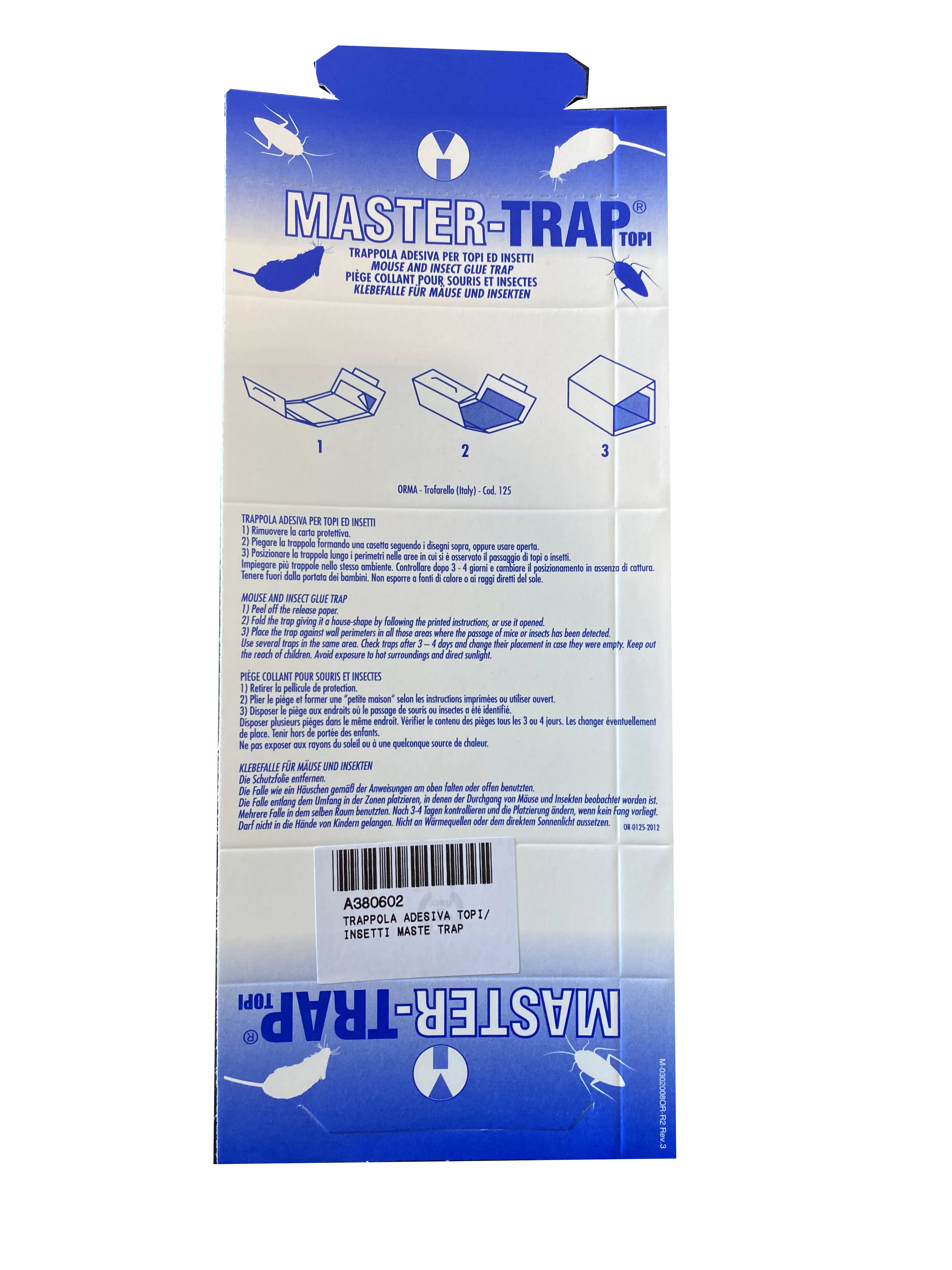 Trappola adesiva per topi-insetti master trap mayer braun