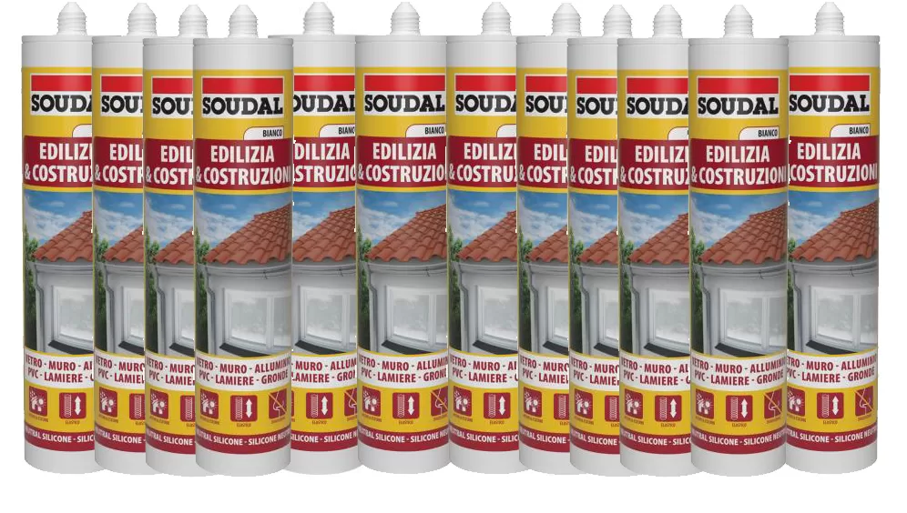 Confezione 12 cartucce silicone neutro soudal