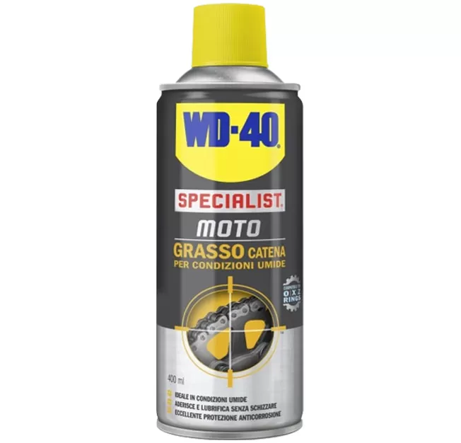 Spray grasso catena condizioni umide moto wd 40 motrbike