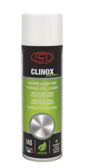 PULITORE ACCIAIO INOX CLINOX GREEN SILICONI COMMERCIALE