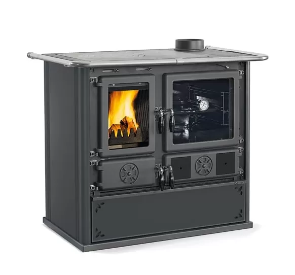 Cucina legna rosa 5.0vst steel nero antracite la nordica