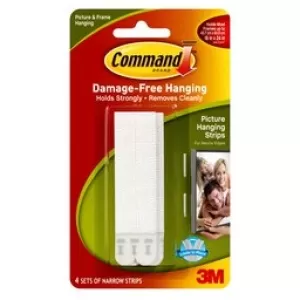 CONFEZIONE 8 STRISCE SOTTILI BIANCO COMMAND 17207 3M