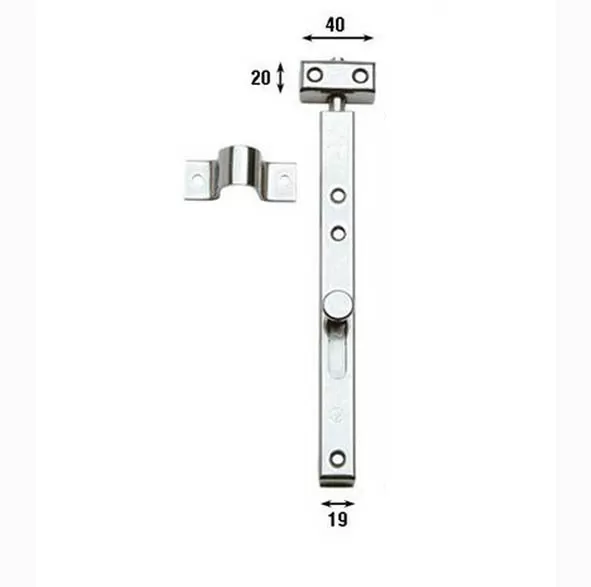 Catenaccio verticale inox con foro 231 aldeghi