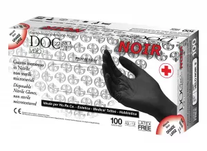 100 GUANTI NITRILE DOC ZERO VELO NOIR GARDENING