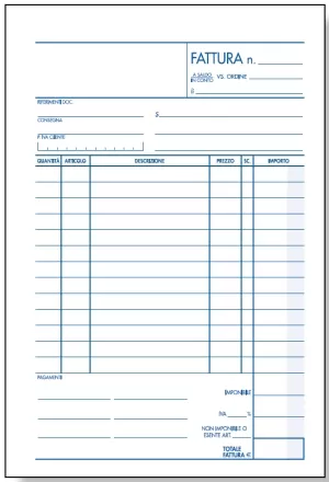 BLOCCO FATTURA AUTORICALCANTE 3 COPIE BM
