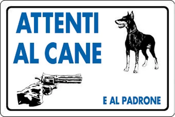 Cartello all. attenti al cane e al padrone 0780.06.20 d&b