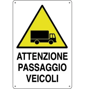 CARTELLO ALL. ATTENZIONE PASSAGGIO VEICOLI 0021.11.00 D&B