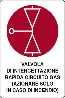 Cartello all. valvola circuito gas 0111.54.30 d&b