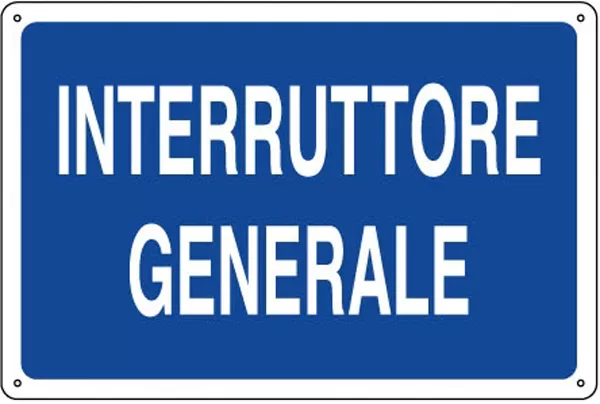 Cartello all. interruttore generale 0410.21.30 d&b