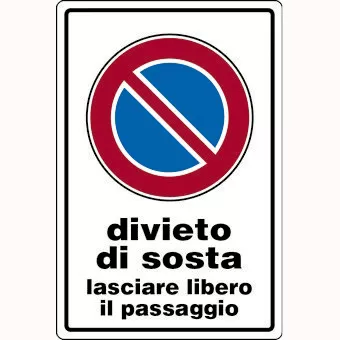 Cartello all. div. sosta passaggio libero 0540.00.70 d&b