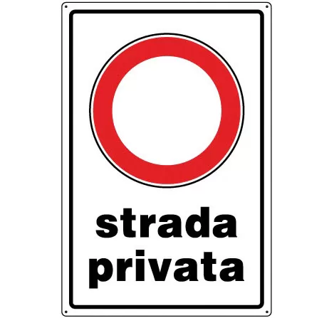 Cartello all. div accesso strada privata 0540.20.20 d&b