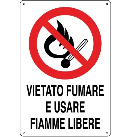 Cartello all. vietato usare fiamme libere 0110.44.00 d&b