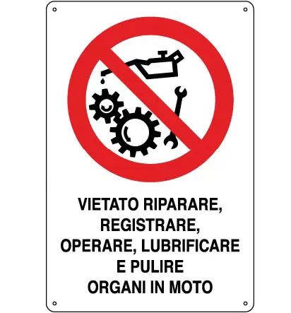 Cartello vietato operare su organi in moto 0110.57.10 d&b