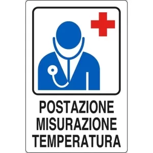 CARTELLO ALLUMINIO POSTAZIONE MISURAZIONE TEMPERATURA D&B