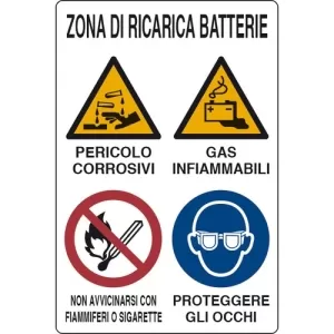 CARTELLO ALL. ZONA RICARICA BATTERIE U0404200 D&B VERONA