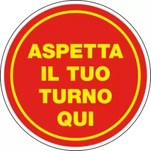 ADESIVO CIRCOLARE ASPETTA IL TUO TURNO QUI 06625010 D&B