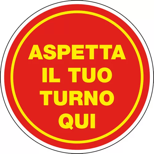 Adesivo circolare aspetta il tuo turno qui 06625010 d&b