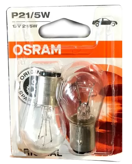 2 lampadine 12v 5w p21 osram 100656