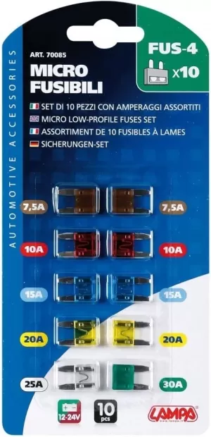 SET 10 MICROFUSIBILI LAMELLARI 70085 LAMPA