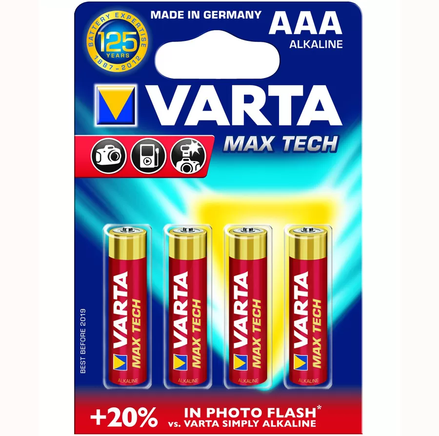 Confezione 4 batterie mini stilo aaa varta 4703101404