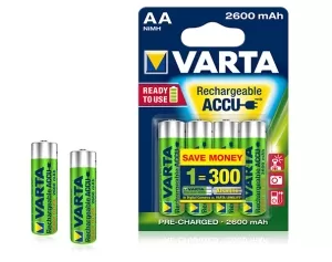 CONFEZIONE 4 BATTERIE RICARICABILI STILO AA VARTA