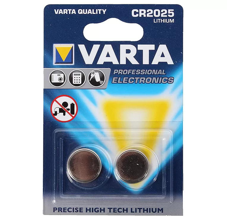 Confezione 2 batterie cr2025 varta 0602501402