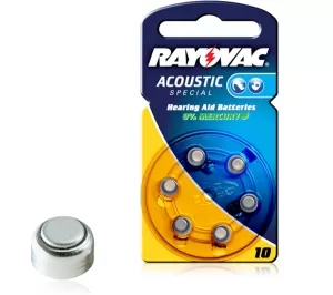 CONFEZIONE 6 BATTERIE ACUSTIC RAYOVAC 10AU-6MFAS VARTA