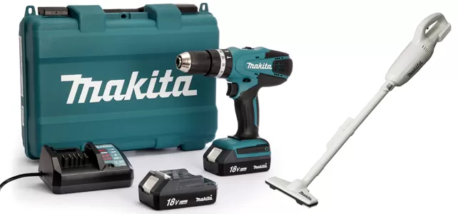 Kit avvitatore hp457dwe con aspiratore cl183dz makita