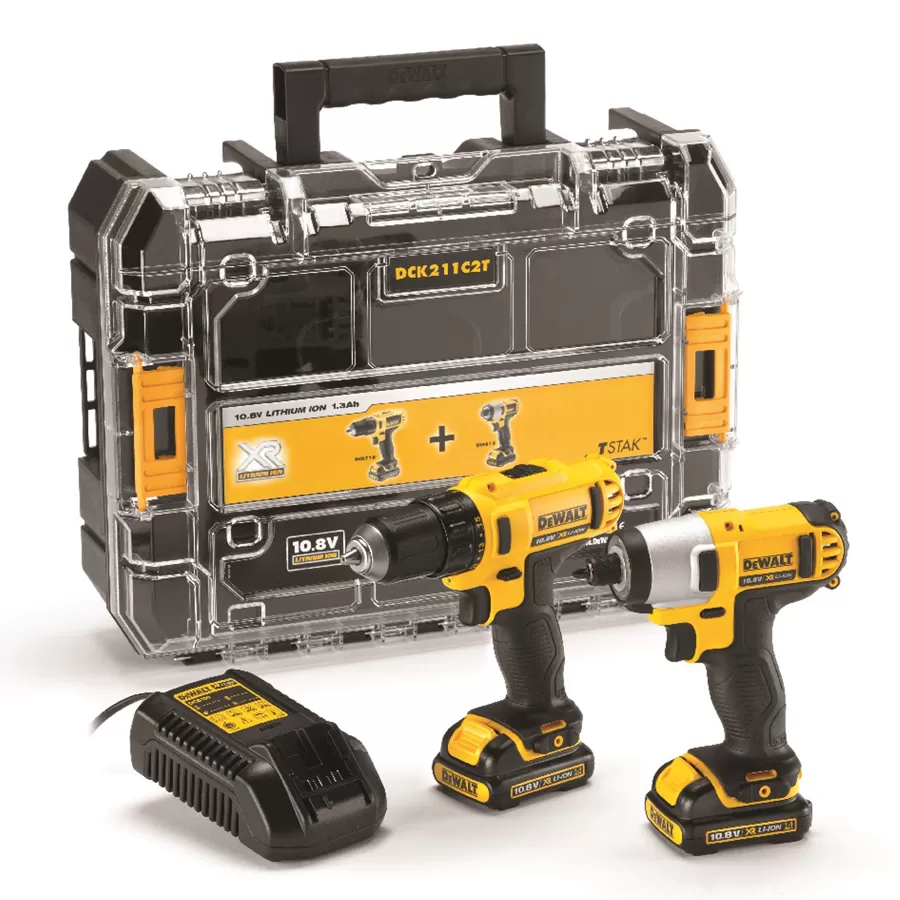 Kit 2 avvitatori a batteria dewalt dck211c2t