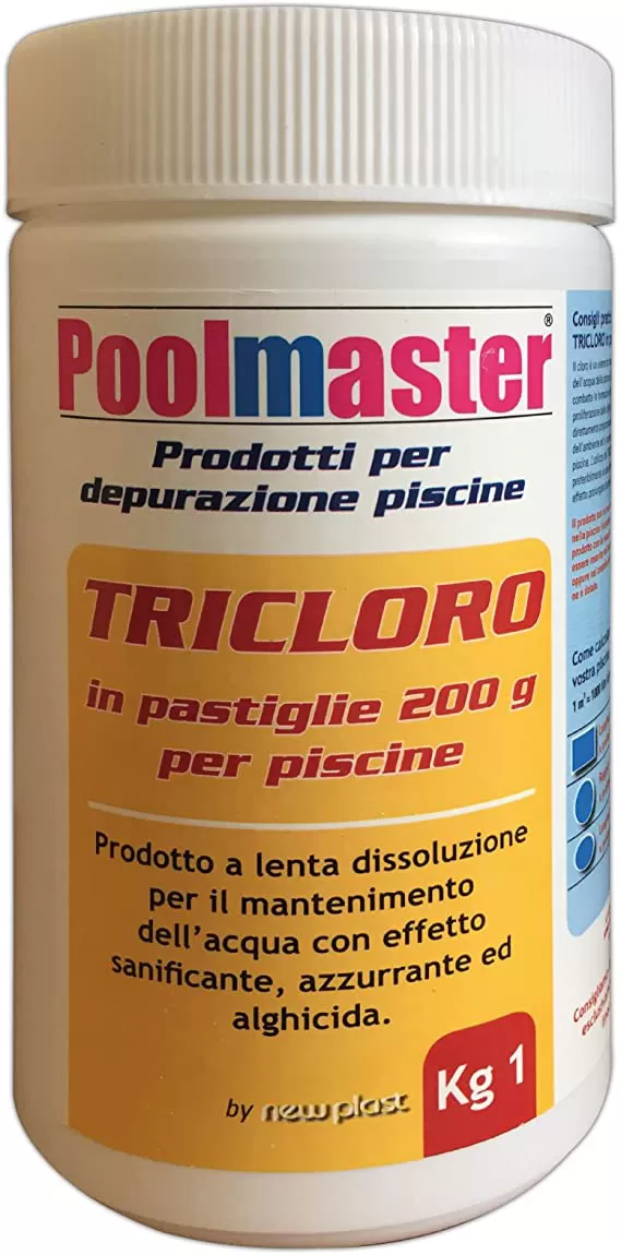 Confezione 1 kg pastiglie tricloro 200 gr 2916 poolmaster