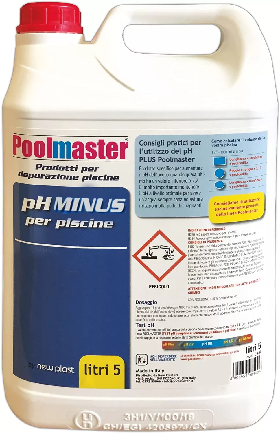 Regolatore ph minus 5lt poolmaster