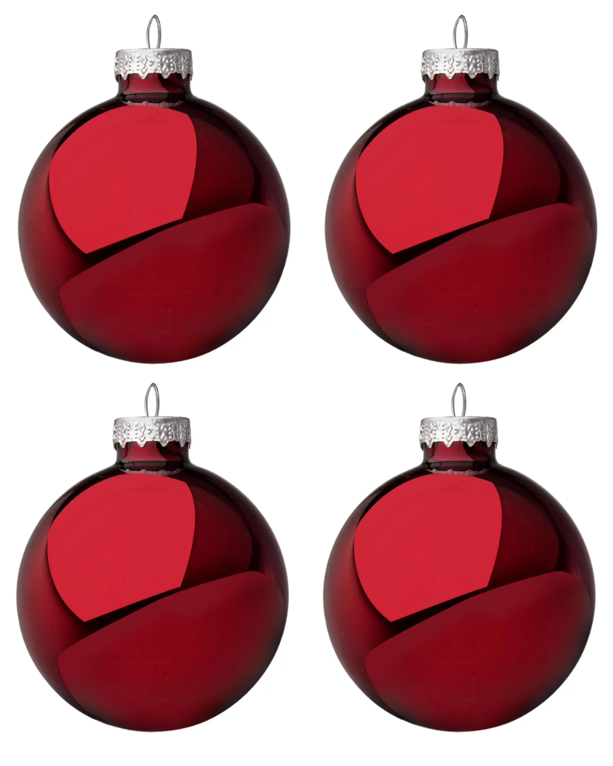 Set 4 palle vt natale rosso 80 0914070 bizzotto