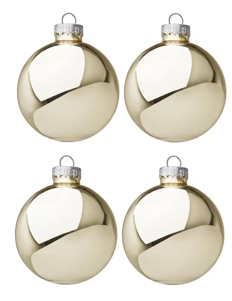 Set 4 palle vt natale champagn lucida 80 0914103 bizzotto