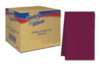 Confezione 5 tovaglie bordeaux airlaid 100x100 tenderly